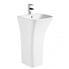 Раковина моноблок Mixxus BEVEL-1101 з отвором під змішувач і переливом 450х435х835mm (MI6697)