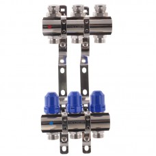 Коллекторный блок с термостатич. клапанами Kr KR.1100-03 1”x3 ways (KR2629)