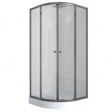 Душова кабіна з низьким піддоном Mix PLAIN SCT02-90x90x195-TR GRAPHITE прозоре скло 4 мм (MI6901)