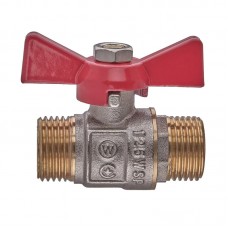 Кран кульовий ШШБ Waterpro WP608-15MMW — 1/2" MMW ручка "метелик" червона (WP2916)
