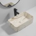 Раковина накладная Mixxus Premium QUADRO-0208 MARBLE 480х315х140mm с переливом (MP6518)