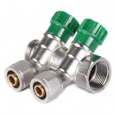 Колектор вентильний із фітингом Kr KR.1123-2 3/4”x2 ways (KR2829) Колектор вентильний із фітингом Kr KR.1123-2 3/4”x2 ways (KR2829)