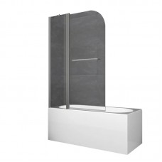 Шторки скляні на ванну KR SR BS04-95x140-TR-07 прозоре скло 6 мм, графіт (KR5404)