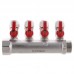 Колектор із кульовими кранами та фітингом Kr KR.1126-4 1"x4 ways (KR2840) Колектор із кульовими кранами та фітингом Kr KR.1126-4 1"x4 ways (KR2840)