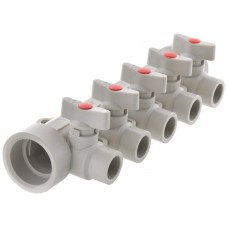 Колектор 5-way з кульовими кранами (40x20) PPR Kr K0172.PRO (KP0222) Колектор 5-way з кульовими кранами (40x20) PPR Kr K0172.PRO (KP0222)