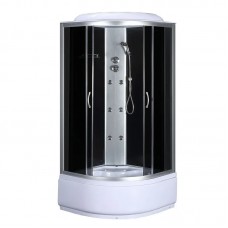 Бокс душовий з гідромасажем Mix STRONG SBH01-90x90x215-GR SATIN з високим піддоном (MI6889)