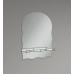 Зеркало настенное Zer MIRRA MRZ02-45x60x10 прямоугольное с дугообразным верхом, фигурными боками и полкой