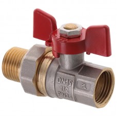 Кран с американкой 1/2" FERRO PL art. 400 (латунна куля) (FE0554)