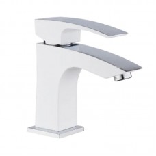 Змішувач для умивальника KR KB-10007-04 (Кольор хром+білий) (KR5149)
