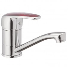 Змішувач для умивальника Hb Magic 555 (15 см) з червоною ручкою (HB0673) Змішувач для умивальника Hb Magic 555 (15 см) з червоною ручкою (HB0673)
