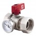 Кран ГГБ з накидною гайкою з термометром Kr KR.1034 — 1" прямий (KR2892)