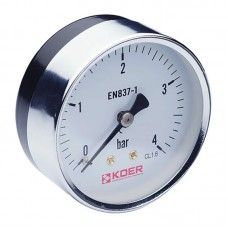 Манометр аксиальный (Kr KM.611A) (0-4 bar), D 63мм, 1/4''-1/2'' (KR0210) Манометр аксиальный (Kr KM.611A) (0-4 bar), D 63мм, 1/4''-1/2'' (KR0210)
