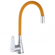 Смеситель для кухни Zer SOP7 146 с оранжевым гибким изливом (ZX2657)