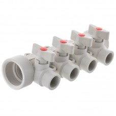 Колектор 4-way з кульовими кранами (40x20) PPR Kr K0171.PRO (KP0221) Колектор 4-way з кульовими кранами (40x20) PPR Kr K0171.PRO (KP0221)
