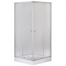 Душова кабіна з низьким піддоном Mix CUBIC SCT01-90x90x195-FB CHROME матове скло 4 мм (MI6903)