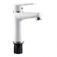 Смеситель для умывальника PL Oscar-001(W) White (с подводкой) (PM0612)
