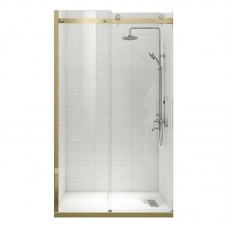 Двері в нішу KR SR SD01-120x200-TR-12 прозоре скло Easy Clean 8 мм, матове золото (KR5377)