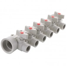 Колектор 6-way з кульовими кранами (40x20) PPR Kr K0173.PRO (KP0223) Колектор 6-way з кульовими кранами (40x20) PPR Kr K0173.PRO (KP0223)