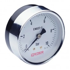 Манометр аксиальный (Kr KM.611A) (0-10 bar), D 63мм, 1/4''-1/2'' (KR0212) Манометр аксиальный (Kr KM.611A) (0-10 bar), D 63мм, 1/4''-1/2'' (KR0212)