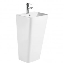 Раковина моноблок Mixxus STYLE-1101 з отвором під змішувач і переливом 440х380х830mm (MI6696)