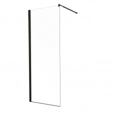 Душова перегородка Mix Premium FLAT SP02-90x200-TR Black Walk-In прозоре скло 8 мм (MI6855)