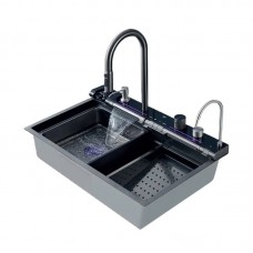 Мийка Zer ZH7546-SET-04 DECOR Nano-Black з вбудованим змішувачем із неірж. сталі (ZM5578)