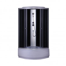Бокс душовий без гідромасажу Mix STRONG SB01-90x90x215-GR SATIN з високим піддоном (MI6885)