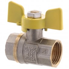 Кран кульовий FERRO PL 1/2" ГГБ газ art. 602 (латунна куля) (FE0559)