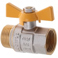 Кран кульовий Waterpro WP607-20FMW-Y — 3/4" FMW ГШМ YELLOW, ручка "метелик" жовта (WP2892)
