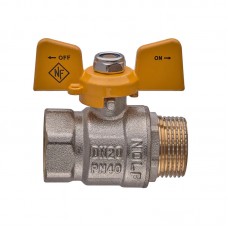 Кран кульовий NL classic NFC.722-08-3/4" FM ГШБ YELLOW, ручка "метелик" жовта (NF3130)