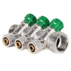 Колектор вентильний із фітингом Kr KR.1124-3 1"x3 ways (KR2833)