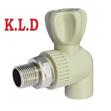 Полипропиленовый PPR кран радиаторный угловой 20х1/2" K.L.D.